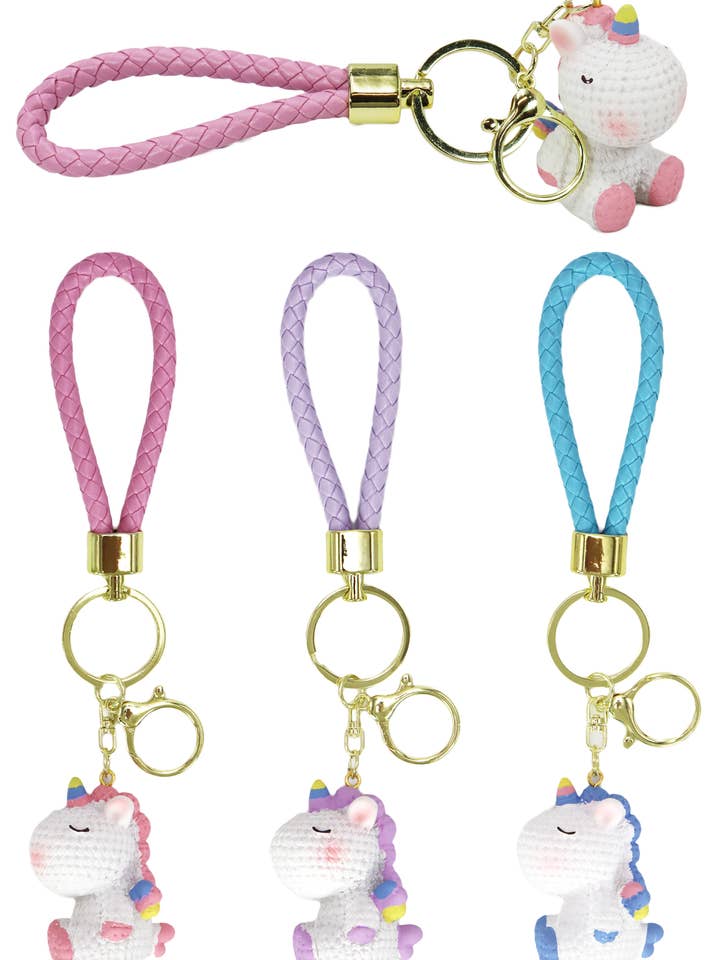 Portachiavi in resina 3D opaca a forma di unicorno - 12 pz per la vendita all'ingrosso da parte di Cap Zone