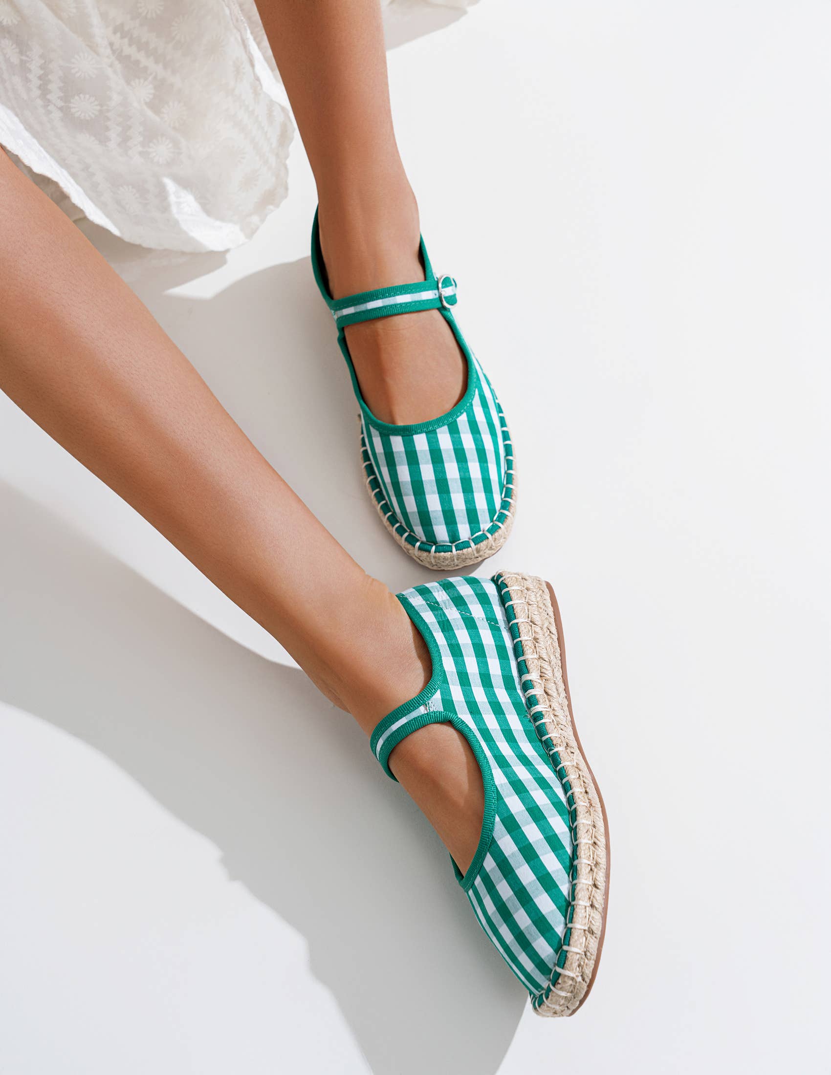 CEREZA - Vente Ballerines – femme - Espadrille Mary Jane à motif à carreaux2