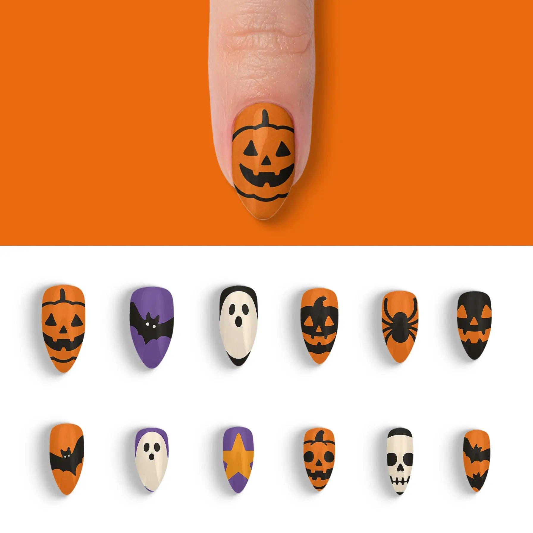 FYNE BODY - Wholesale Press-on/fake nails - Pumpkin Patch Glam Halloween Press-On Nails1