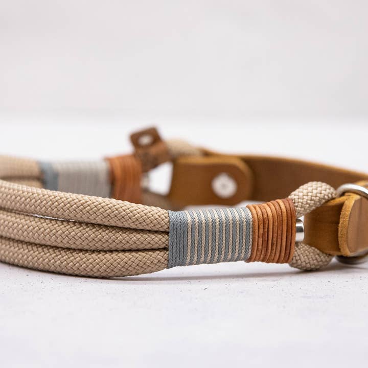 FOR LOVELY DOGS / Linda Jansen - Wholesale Pet Collar - Dog - Beige Nude Twist Tau Collar2