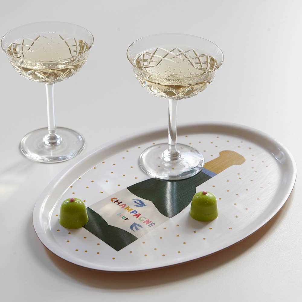 BLU KAT - Wholesale Serving Tray - CHAMPAGNE Oval Serving Tray - 31x22cm1