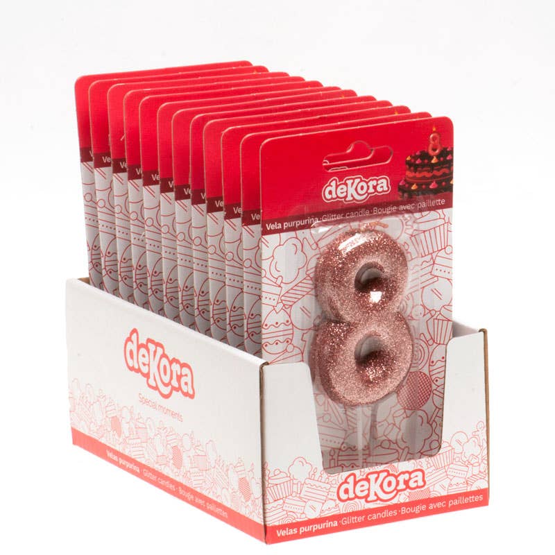 Birthday candle for cakes with pink glitter for wholesale on Faire23