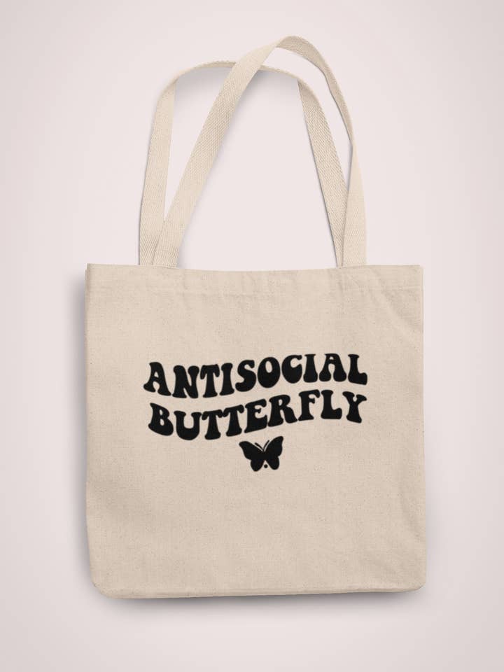 Organische Tragetasche Antisocial Butterfly für den Großhandel von Happy Baxter