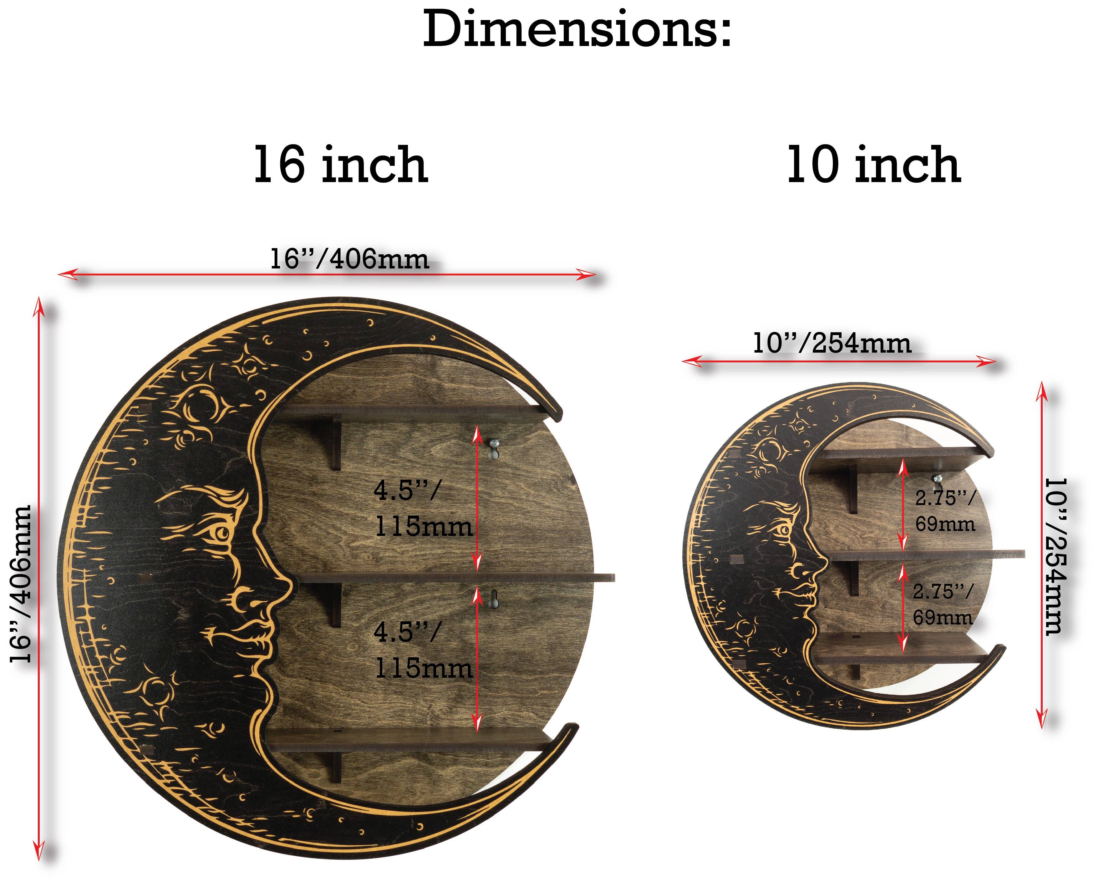 Standish House – Großhandel Wandregale – Mondregal mit Gesicht, Kristallregal, Regal für ätherische Öle7