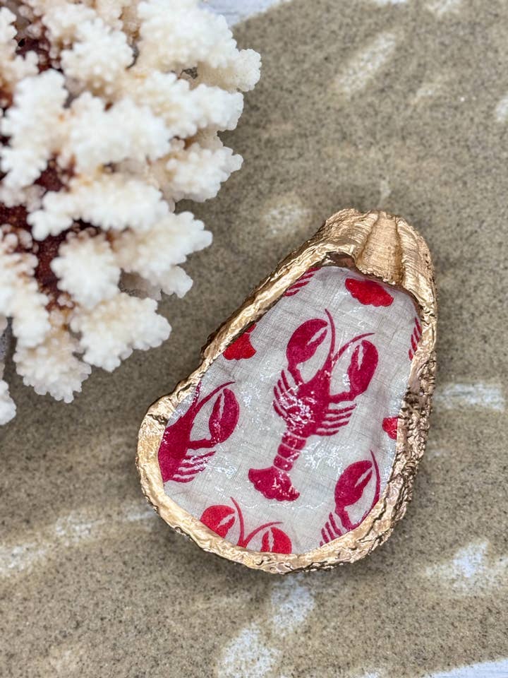 Linen and Lobsters Oyster Trinket Dish for wholesale by Alison Brooke Designs