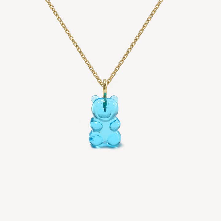 Sky Blue Quartz Gummy Bear Necklace for wholesale by HYE JANE