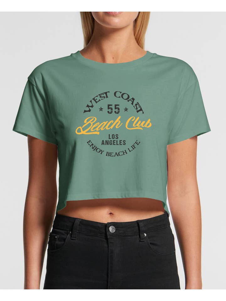 Pink Nabi - Wholesale Screen Printed T-Shirt - Women's - Graphic short crop - West coast beach club