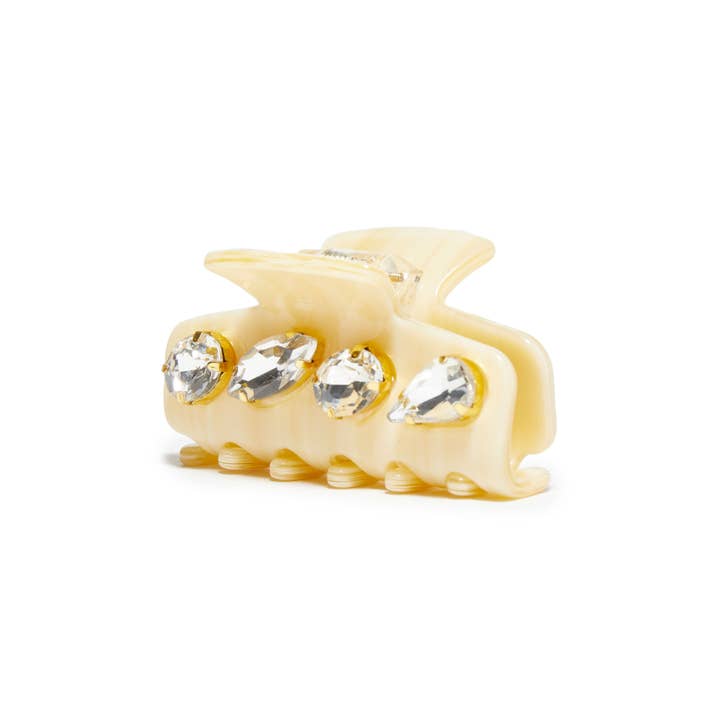 Lele Sadoughi - Wholesale Hair Clip - Women's - BONE MINI CRYSTAL CLAW CLIP