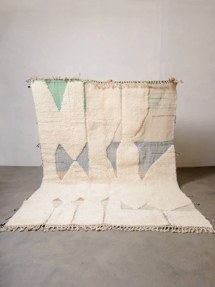 Tappeto berbero marocchino bianco annodato a mano, tappeto shag, tappeto da area per la vendita all'ingrosso da parte di BerberNest