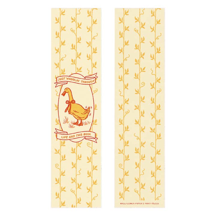 Waddling Duck Bookmark for wholesale by Wallflower Paper & Party