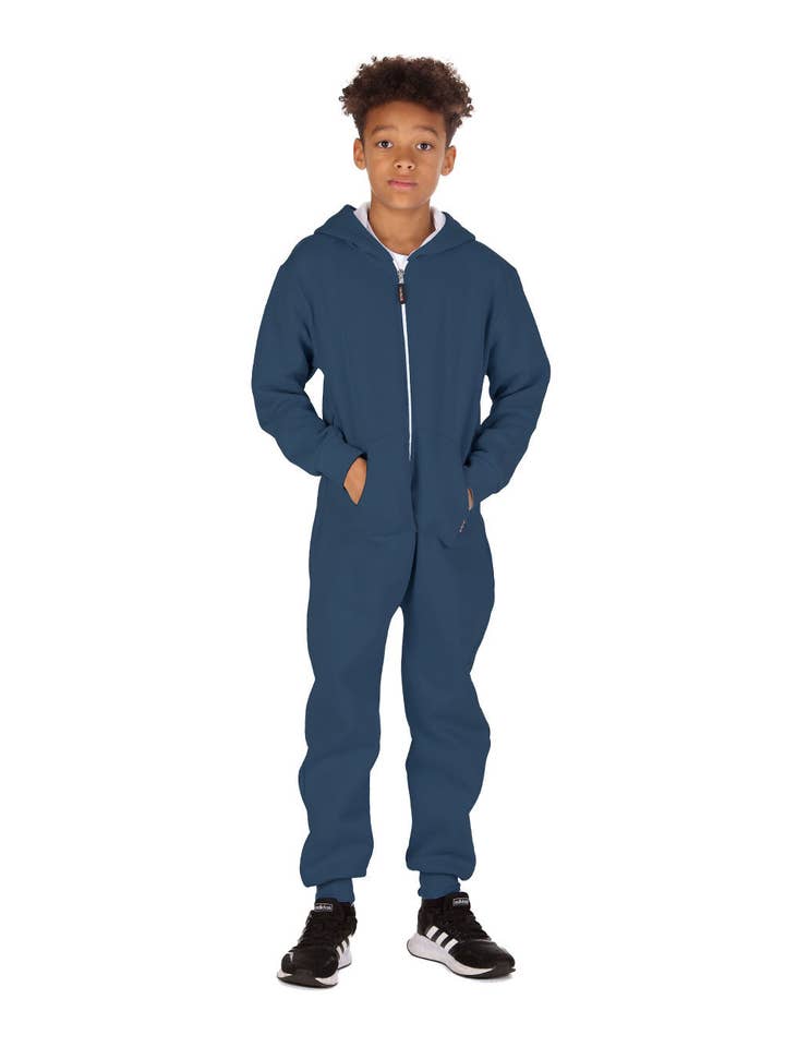 Trendy Toggs Kids Navy Blue Zip Up Onesie for wholesale on Faire4