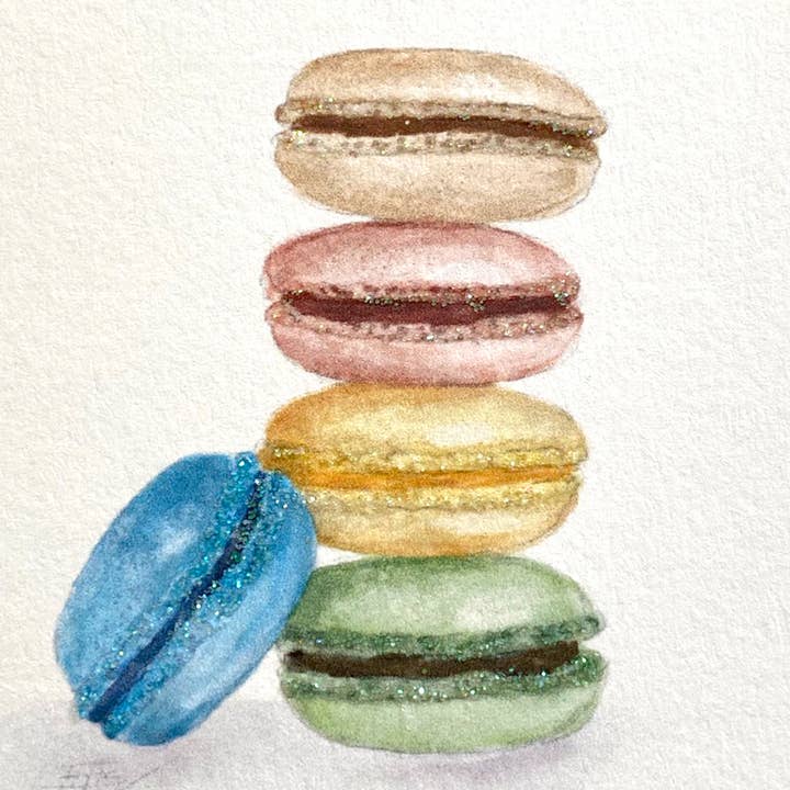 Carciofi Design - Wholesale Everyday Greeting Card - Macarons Everyday Greeting Card, Hand Embellished1
