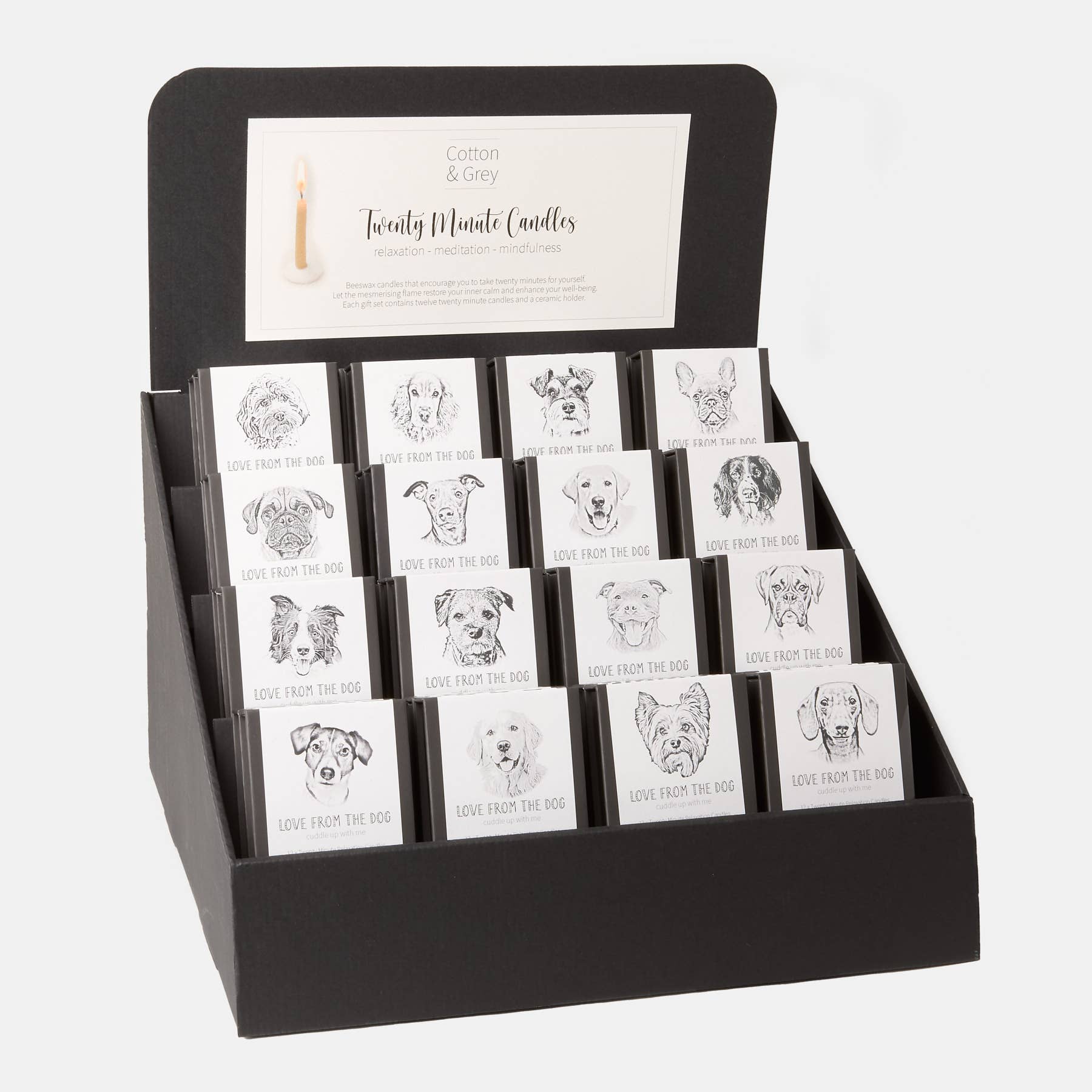 Cotton & Grey – wholesale Tapered candle/candlestick – Love from the Dog – Dachshund1