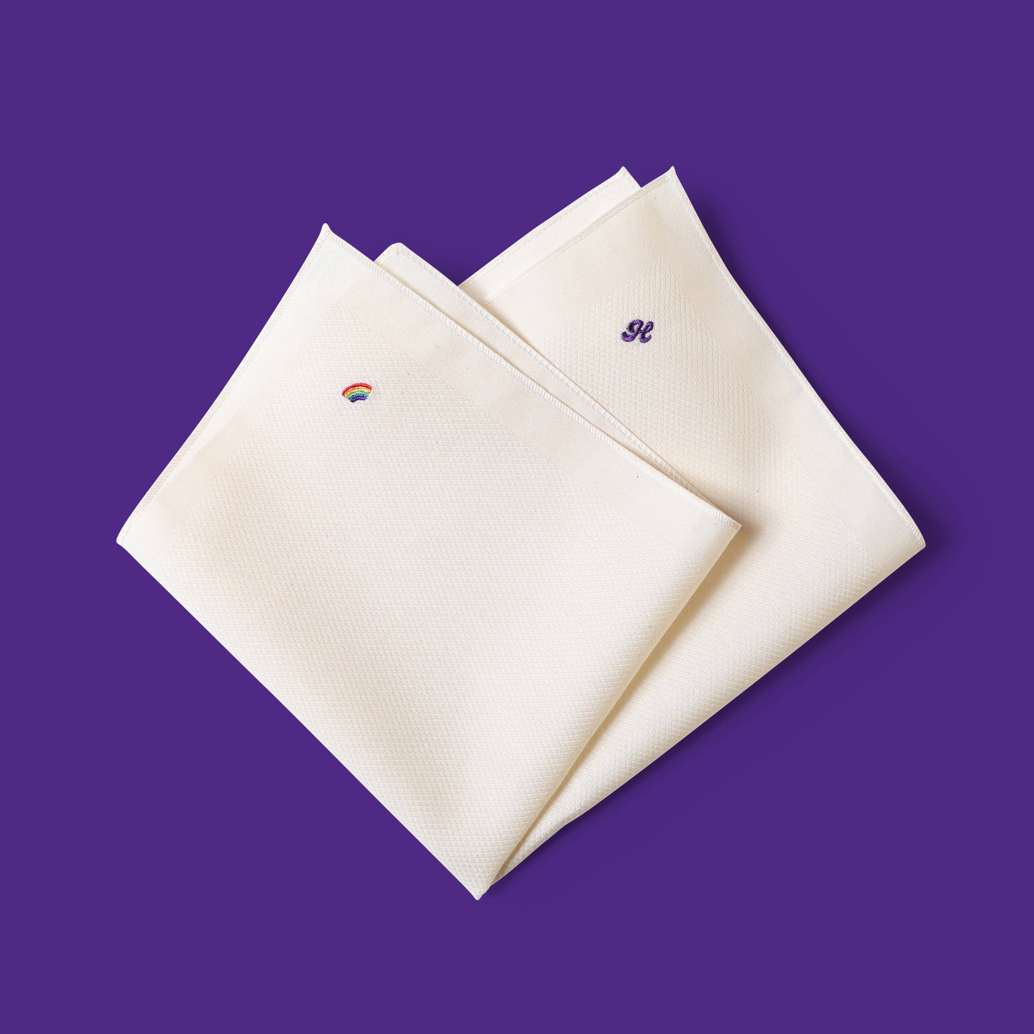 Hanky Gang - Wholesale Handkerchief - Unisex - Organic Hanky That Plants a Tree with 🌈 Rainbow Embroidery