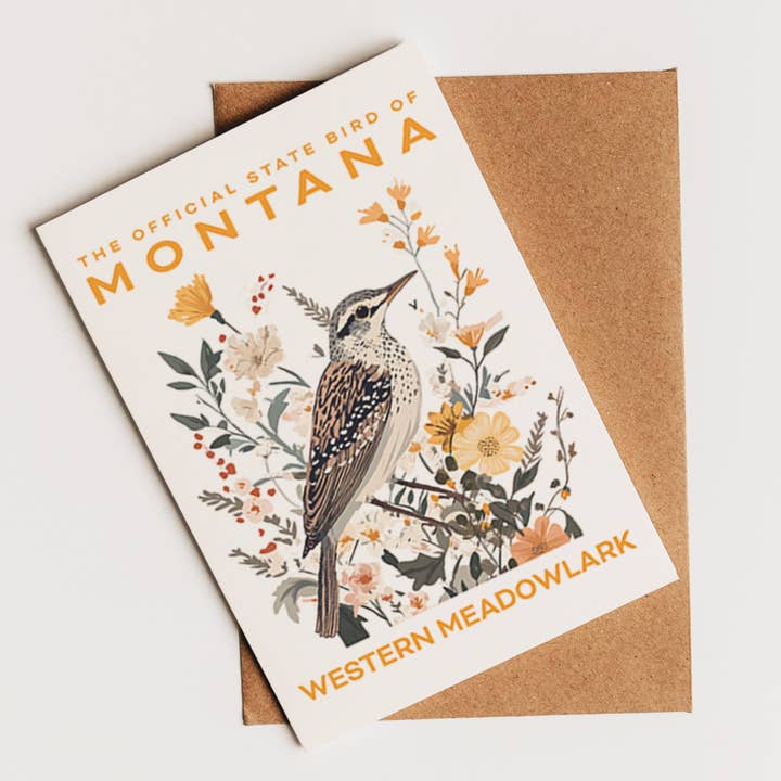 Cartolina dell'Uccello di Stato del Montana | Etichettata in bianco per il tuo negozio per la vendita all'ingrosso da parte di PhiloPerse