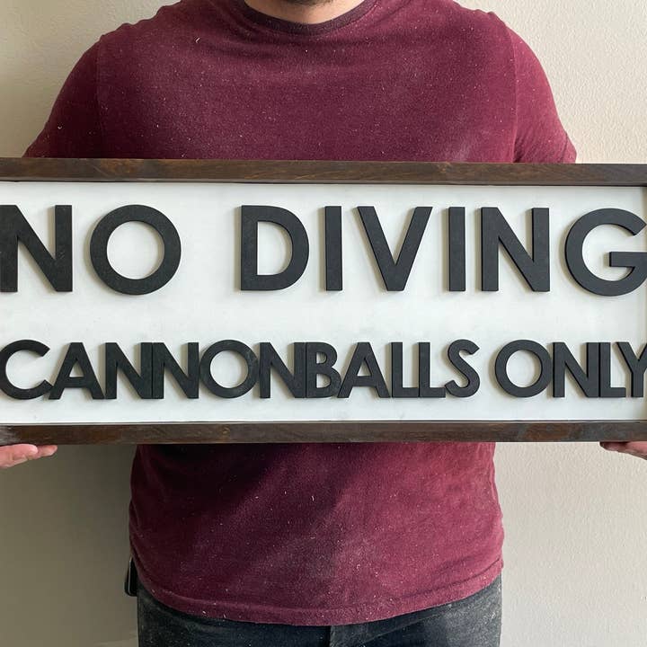 Pool Signs, Pool Rules, Shallow Water, No Diving Sign, Pool Decor, Outdoor Pool Signs, Wood Signs, Backyard Signs, Deck Patio Porch Signs for wholesale by Liberty Trade Corp