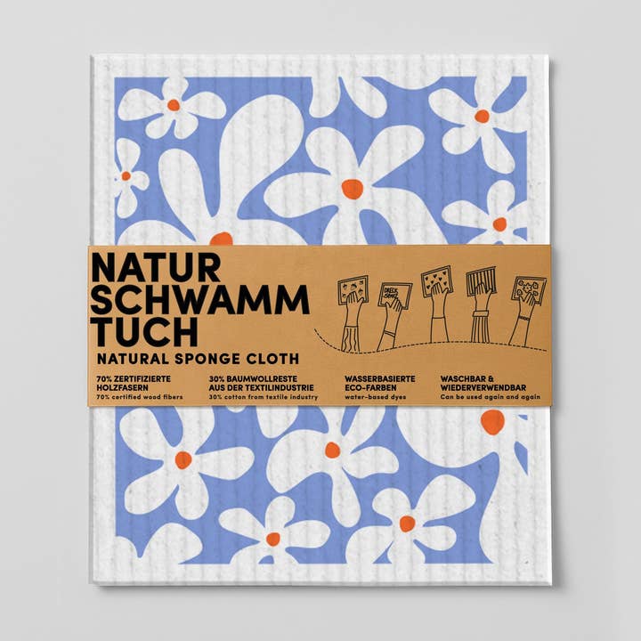 Sponge cloth - Flowers - No. 5 for wholesale by Naturbedacht