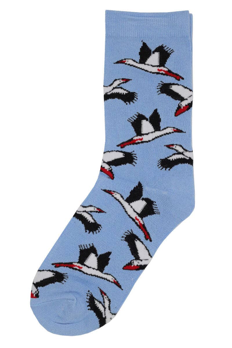 Danefae København - Wholesale Socks - Women's - Denmark Ladies Socks Lt Blue STORKS