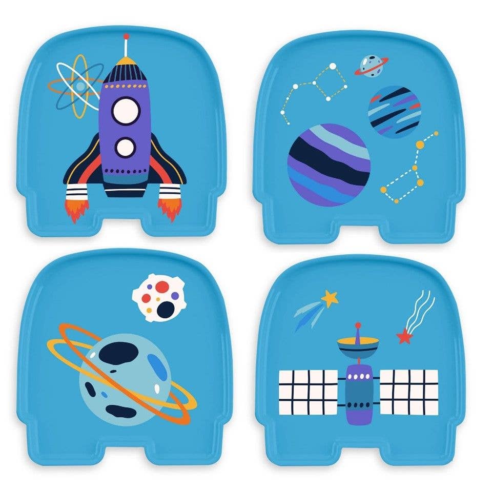 GreatBuy.com - Wholesale Dinner Plate - Kids & Baby - 4pk 9.4" Kids Plate - Blue Space C/P 20