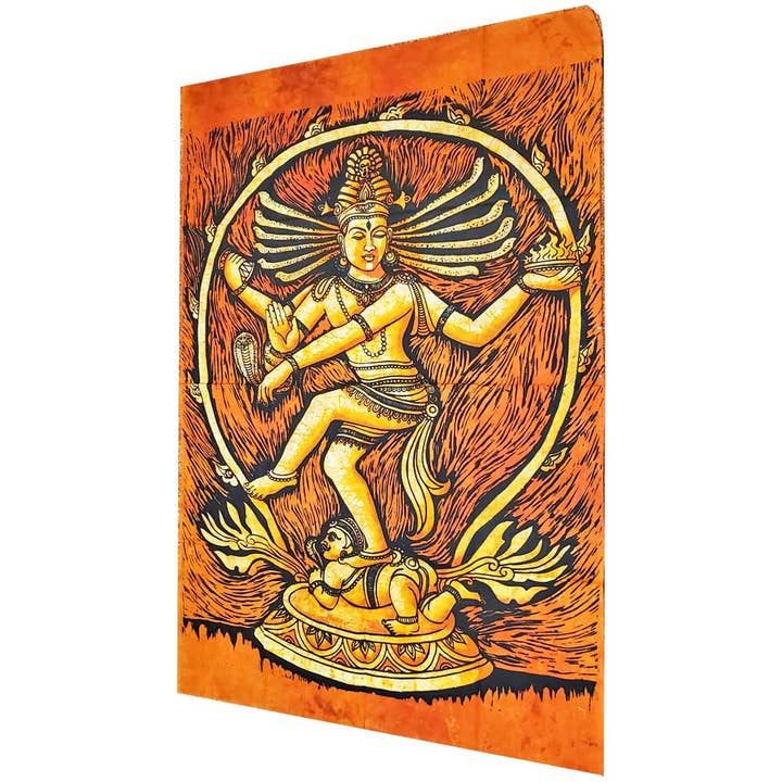 Shiva Nataraja Dansens Herre Symbolik Design Banner Tapestry for engroshandel hos Wild Lotus