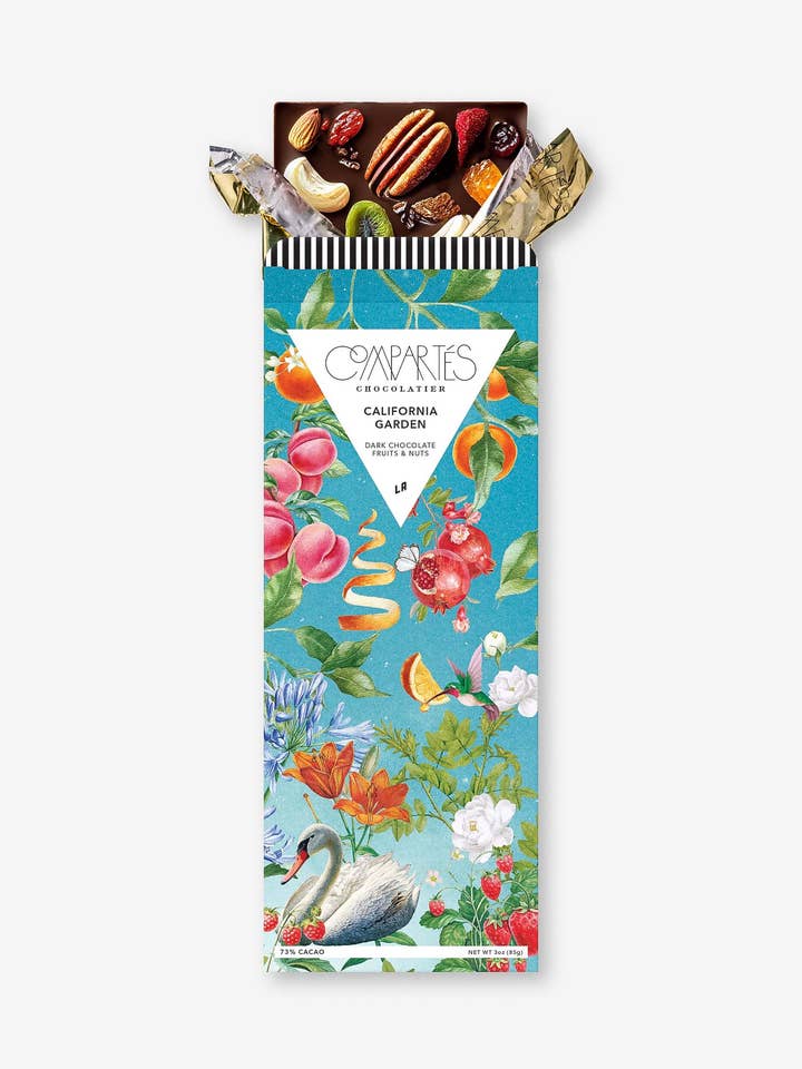 CALIFORNIA GARDEN Chocolate Bar - Vegan / Gluten Free for wholesale by Compartes Chocolate