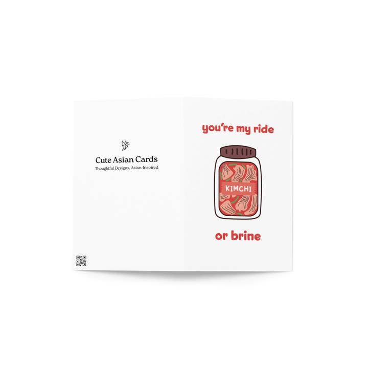 Cute Asian Cards – wholesale Vänskapskort – Min följeslagare eller saltlake | Koreansk Kimchi Mat Snack Asiatisk Hälsningskort3