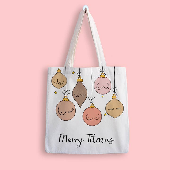 Merry Titmas Tote Bag for wholesale by Risqué Gifts