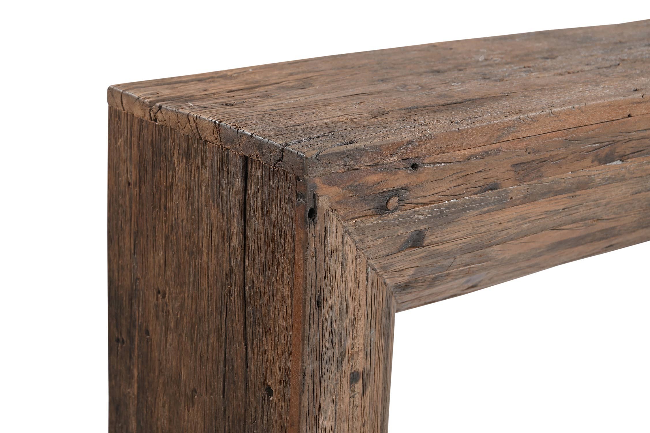 Wood Strips Console Table Natural H 35.5" & L 59" for wholesale on Faire9