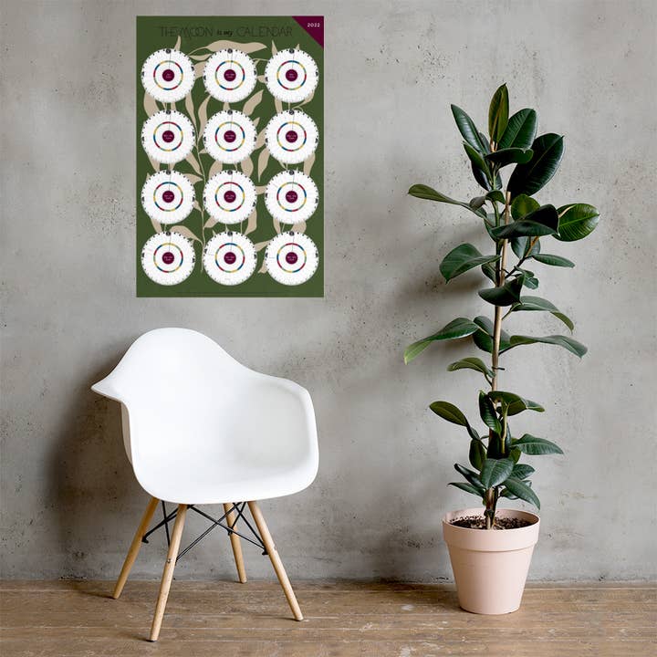 THE MOON is my CALENDAR – wholesale Poster – Månen kalender vägg affisch (Zodiac hjul)