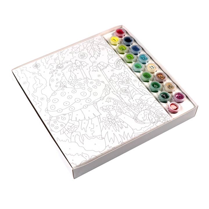 Bright Stripes - Wholesale DIY Craft Kit - Kids - iHeartArt Paint By Numbers Frog & Mushroom