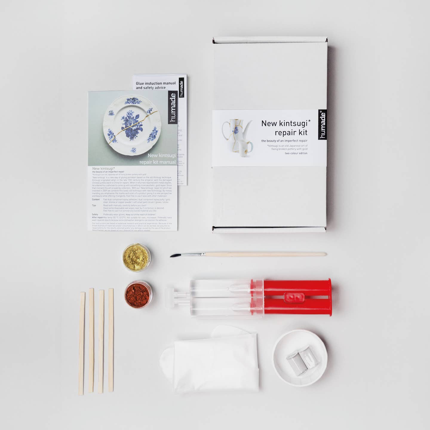 Humade BV – Großhandel Bastelset – Kintsugi-Kit mit Gold- und Kupferpulver | Original-Webverpackung seit 20091