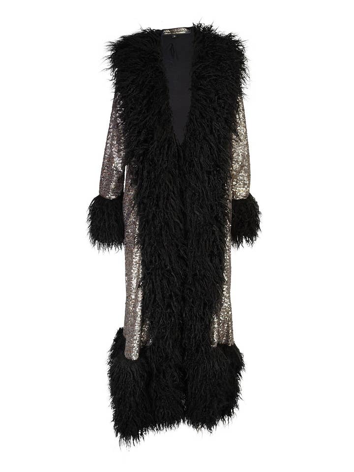 Jennafer Grace - Wholesale Jacket – Women's - Penny Deluxe Buxom Gunmetal Faux Fur Jacket6