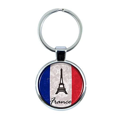City Souvenirs - Wholesale Keychain - Unisex - France Flag and Eiffel Tower Keychain0