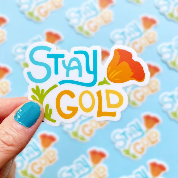 Brenna Daugherty Illustration - Wholesale Sticker - Stay Gold California Poppy Sticker1