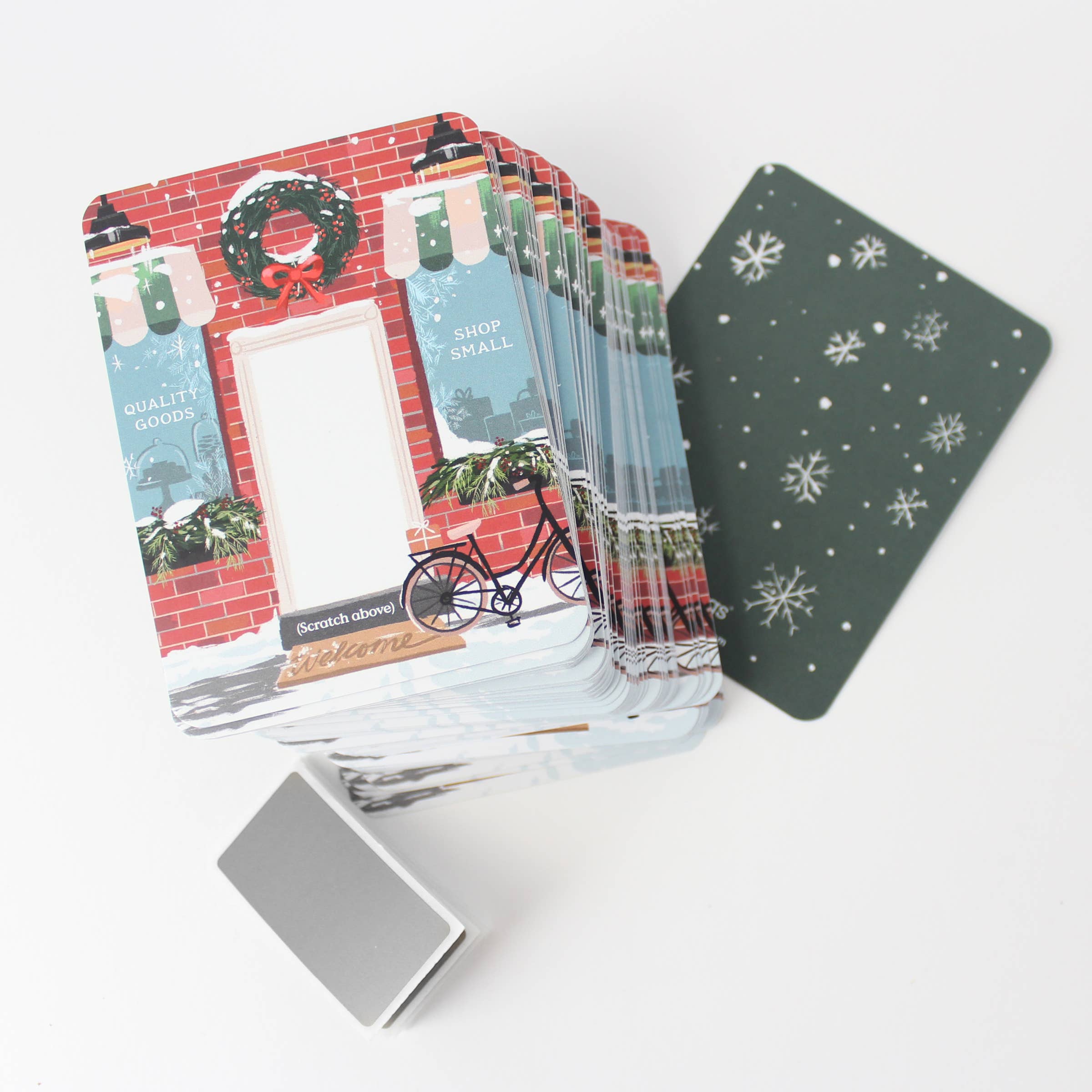Inklings Paperie – wholesale Stationery/notecard set – 100 Customer Scratch-off Cards - Winter Brick Shop Small9