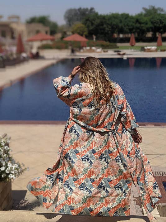 Kyoto Bamboo Silk Kimono Dressing Gown for wholesale by Verry Kerry