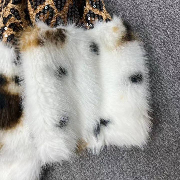 PEACH ACCESSORIES - Wholesale Jacket – Women's - Sequin Jacket with Faux Fur Trim DH266