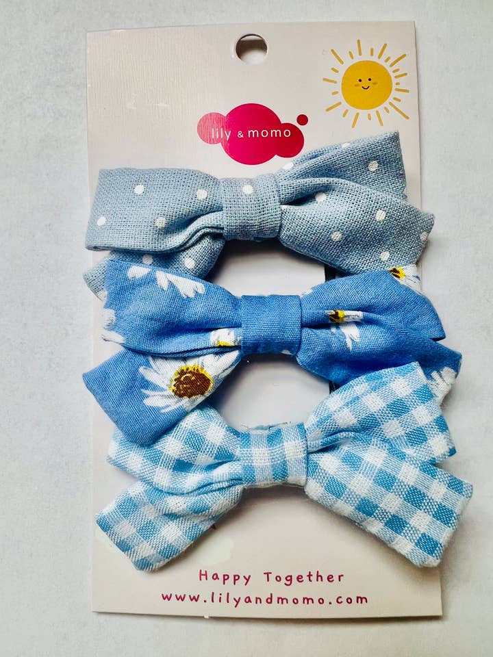 Mooie Kleine Strikjes Haarclips - Blauw voor wholesale door Lily and Momo