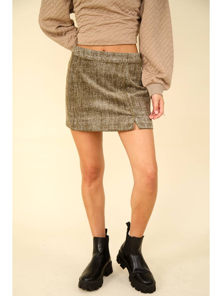 VERY J - Wholesale Skirt - Women's - NS50115-Washed Corduroy Fall Mini Skirt