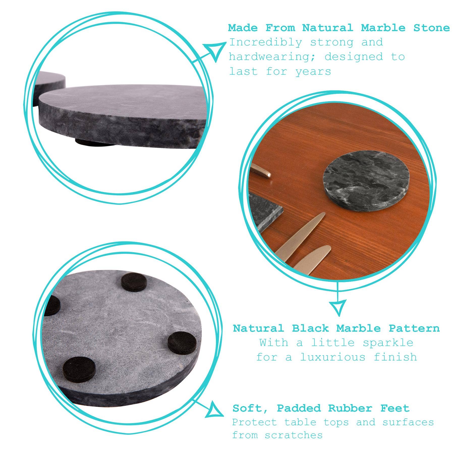 Rinkit Ltd – wholesale Coasters – Marble Round Coaster - 10cm - By Argon Tableware9