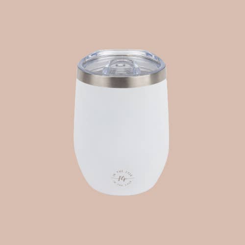 Gobelet isotherme blanc en acier inoxydable pour la vente par In The Park