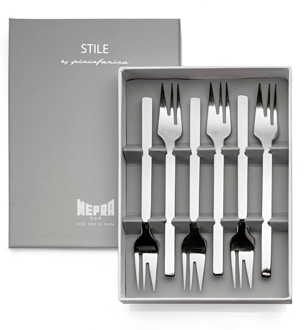 Mepra SPA - Wholesale Cutlery set - Gift Box 6 Cake Forks Stile