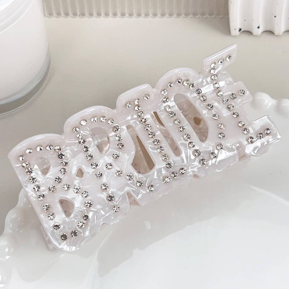 LadyJuneAccessories - Wholesale Hair Clip - Women's - Rhinestone Word Hair Clips Bridal Shower & Bachelorette Gift1