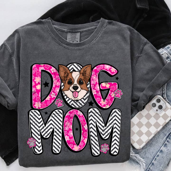 Dog Mom Corgi DTF Transfer for wholesale by K and M Designs