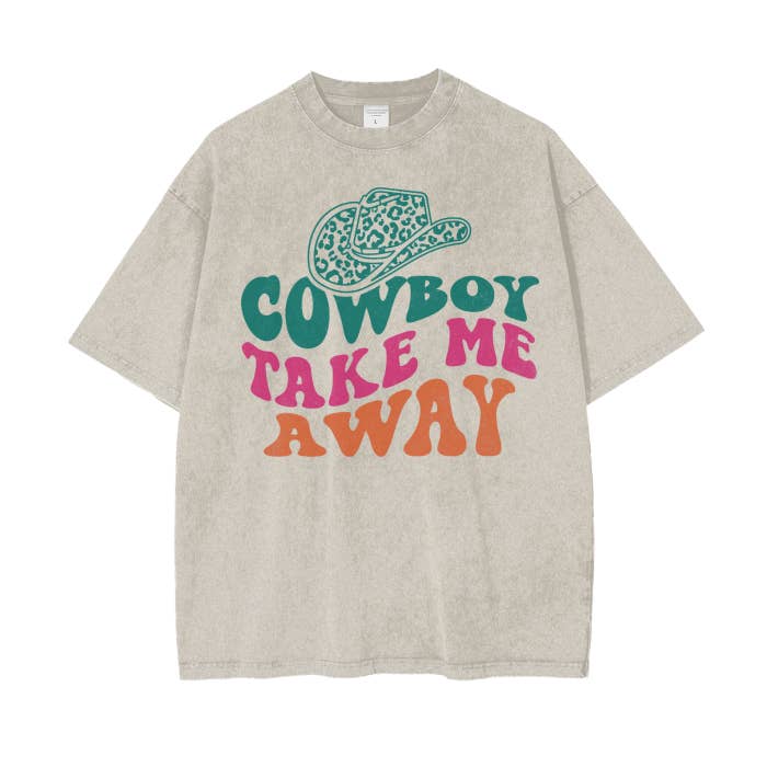 Cowboy Take Me Away Oversized Shirt- Oversized Country Shirt for wholesale by Colorfulmamas