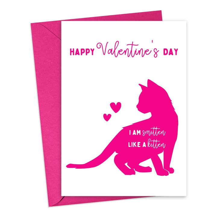 Biglietto di San Valentino Divertente per Gatti Regali di San Valentino Biglietti di Auguri per la vendita all'ingrosso da parte di R is for Robo