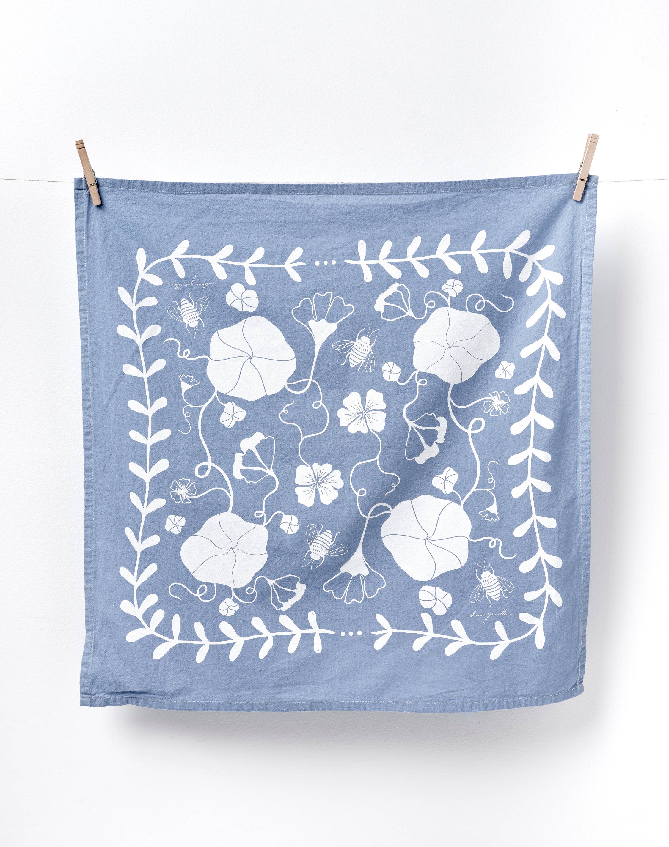 Elana Gabrielle – wholesale Tea towel – Nasturtiums Cotton Tea Towel - Nature-Inspired Kitchen Towel1