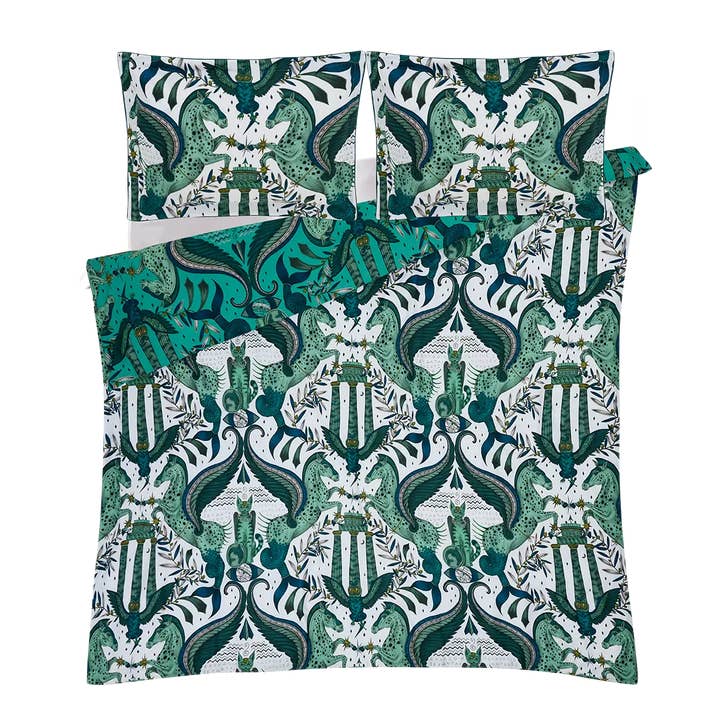 Peacock White Odyssey Bedding Set - UK/EU Sizing for wholesale on Faire20