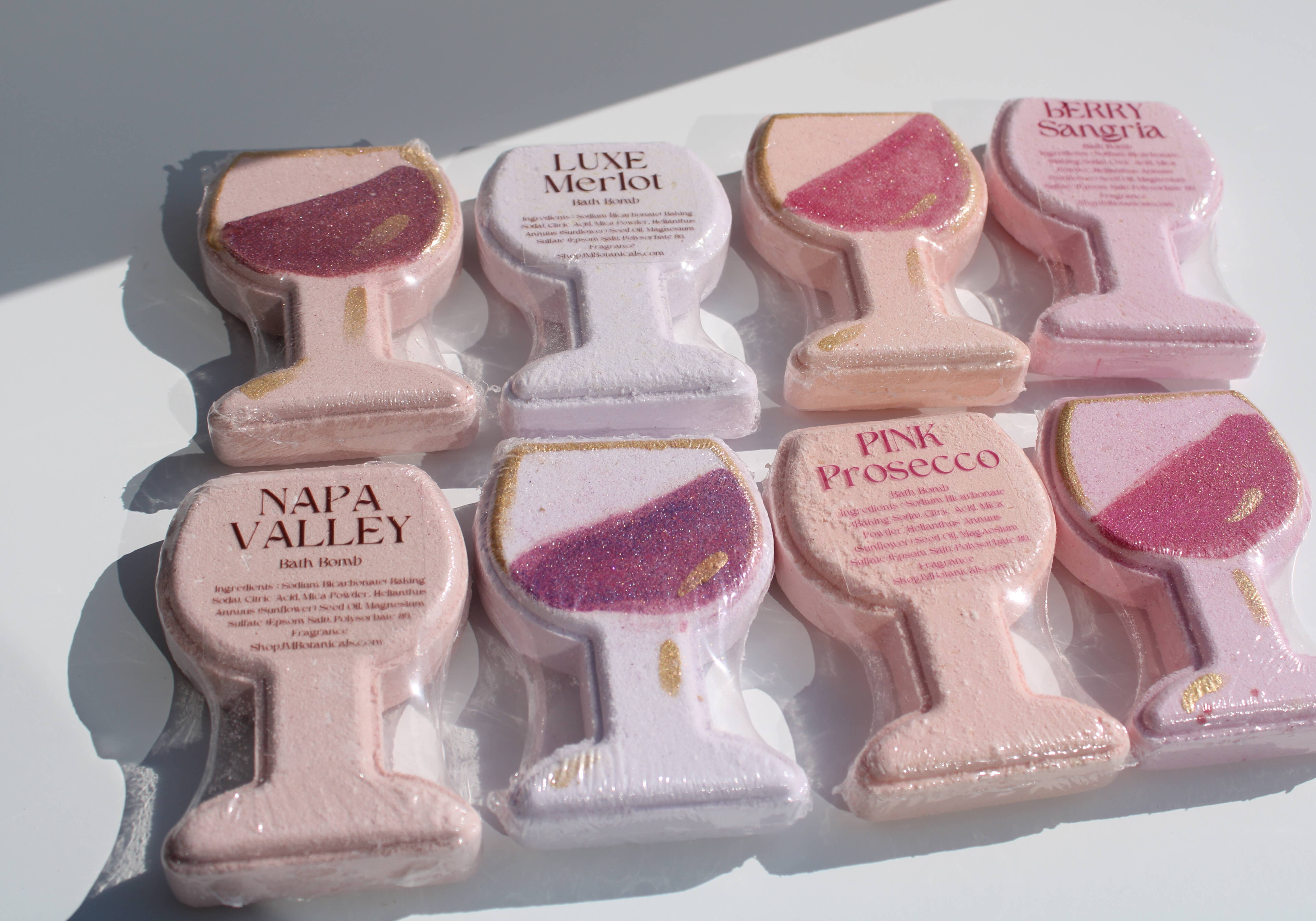 JM Botanicals - Handcrafted Skin Care - Wholesale Bath Bomb/Fizz - Handcrafted Wine Glass Bath Bomb All-Natural, Relaxing Spa 2