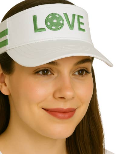 Pickleball Visor - White with Lime for wholesale by Runway Athletics
